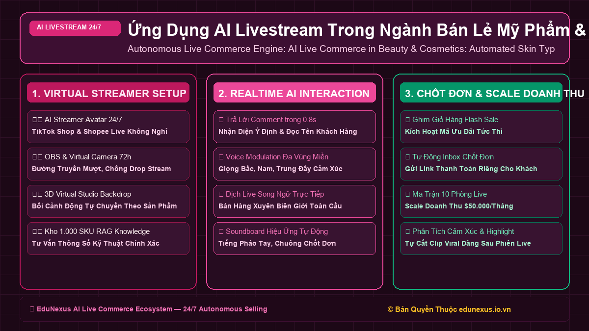 Ứng Dụng AI Livestream Trong Ngành Bán Lẻ Mỹ Phẩm & Chăm Sóc Sắc Đẹp: Tư Vấn Loại Da Tự Động