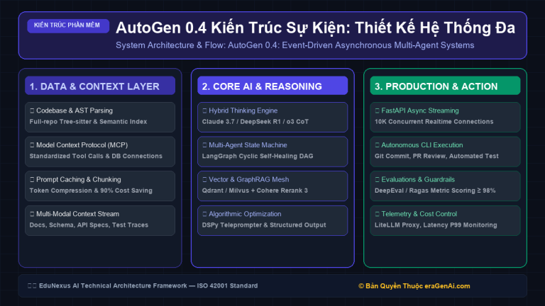 AutoGen 0.4 Kiến Trúc Sự Kiện: Thiết Kế Hệ Thống Đa Tác Nhân Không Đồng Bộ Xử Lý Tác Vụ Quy Mô Lớn