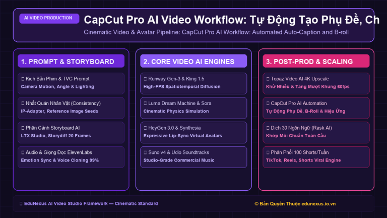 CapCut Pro AI Video Workflow: Tự Động Tạo Phụ Đề, Chèn B-roll & Cắt Ghép Tự Động Trong 3 Phút