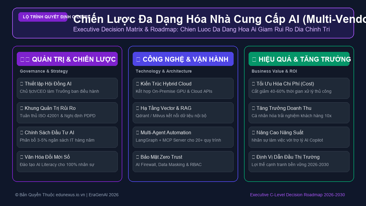 Chiến Lược Đa Dạng Hóa Nhà Cung Cấp AI (Multi-Vendor AI Strategy) Nhằm Giảm Rủi Ro Địa Chính Trị