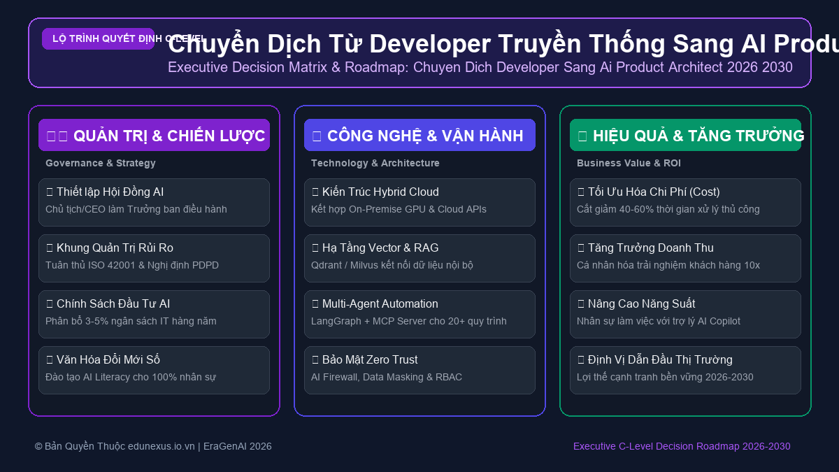Chuyển Dịch Từ Developer Truyền Thống Sang AI Product Architect: Lộ Trình Kỹ Năng 2026 – 2030