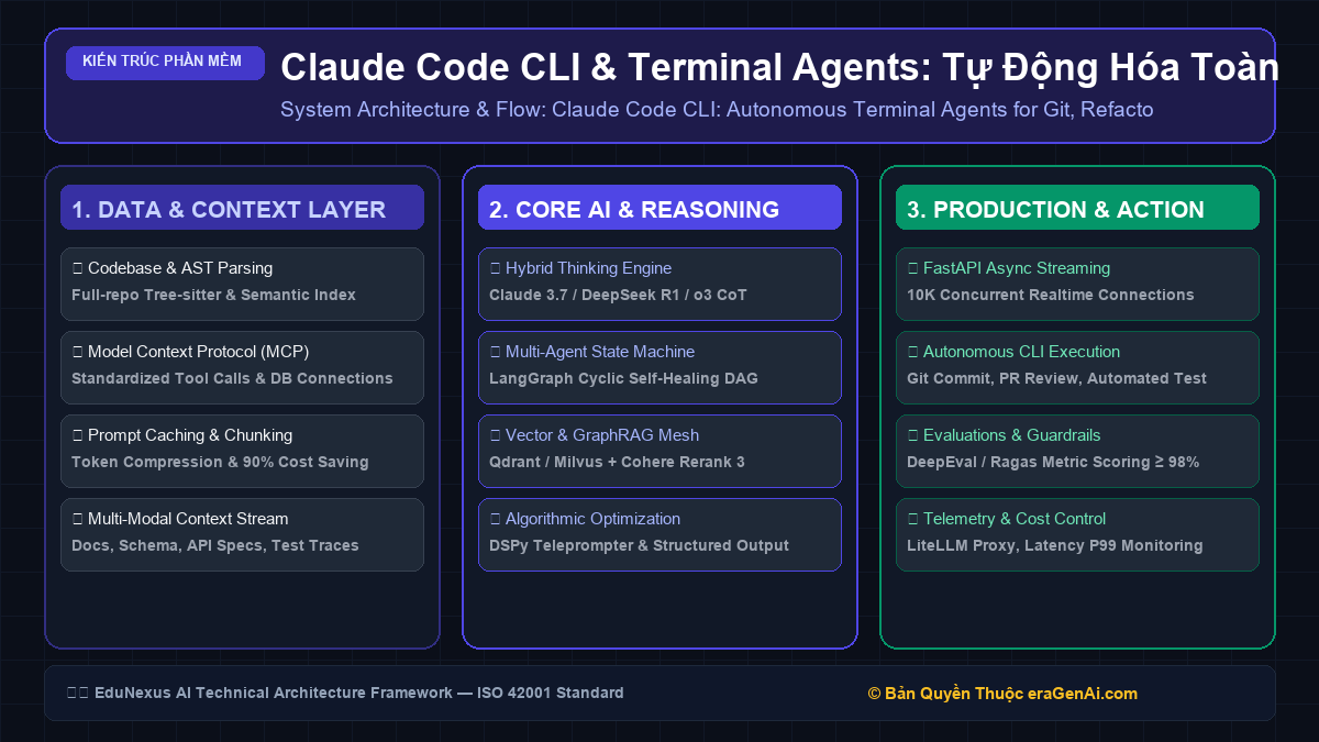 Claude Code CLI & Terminal Agents: Tự Động Hóa Toàn Bộ Quy Trình Git, Refactoring & Debugging Dòng Lệnh