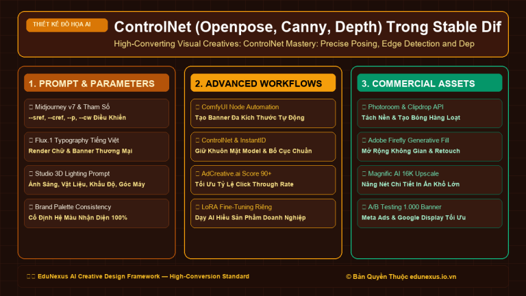 ControlNet (Openpose, Canny, Depth) Trong Stable Diffusion: Kiểm Soát Dáng Người Mẫu & Bố Cục Ảnh Chính Xác