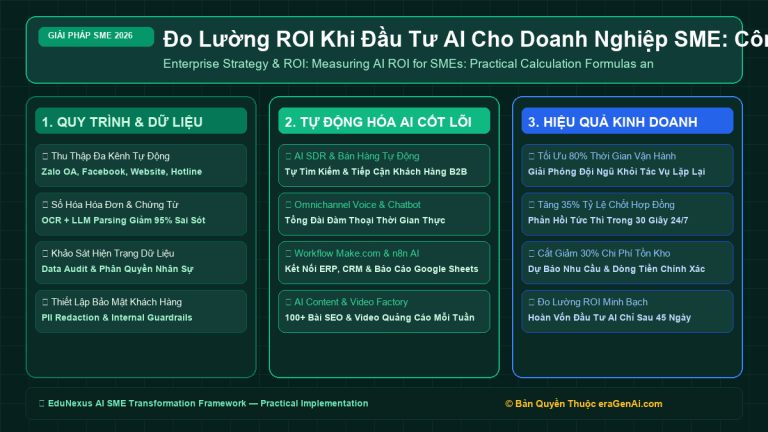 Đo Lường ROI Khi Đầu Tư AI Cho Doanh Nghiệp SME: Công Thức Tính Toán & Bộ Chỉ Số Hiệu Quả Thực Tế