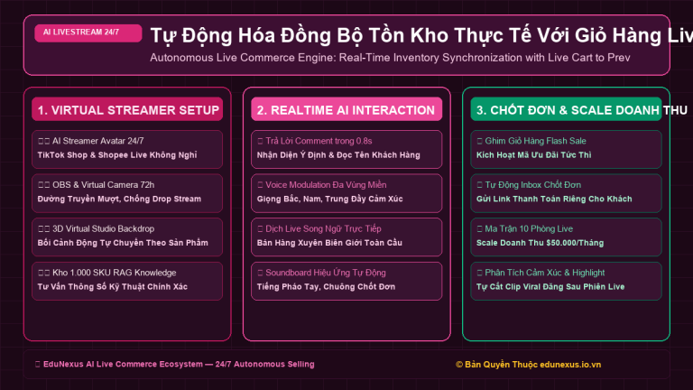 Tự Động Hóa Đồng Bộ Tồn Kho Thực Tế Với Giỏ Hàng Livestream Tránh Tình Trạng Bán Vượt Tồn Kho