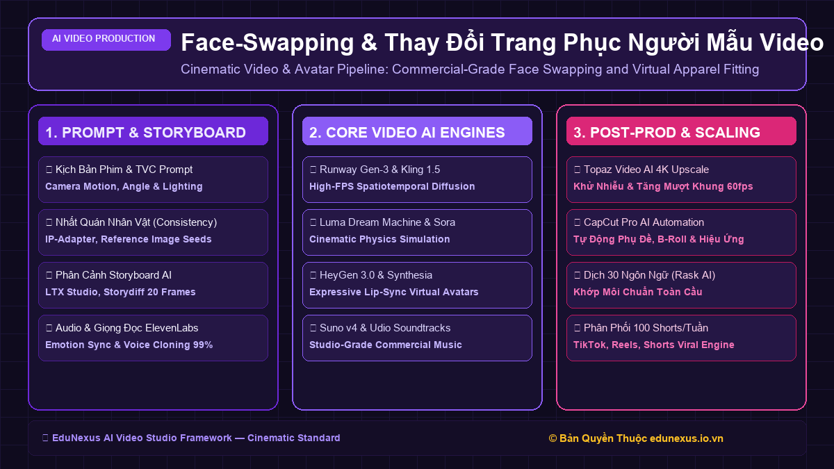 Face-Swapping & Thay Đổi Trang Phục Người Mẫu Video Quảng Cáo Chuẩn Thương Mại Không Vết Ghép