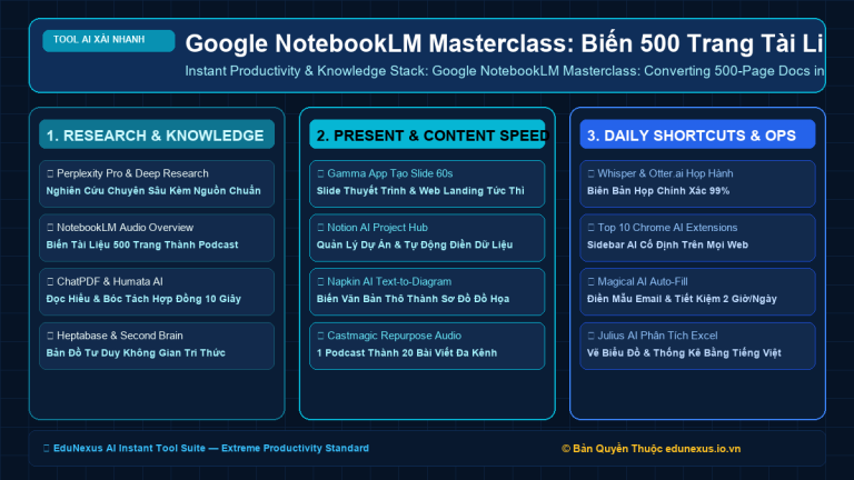 Google NotebookLM Masterclass: Biến 500 Trang Tài Liệu Thành Podcast Đàm Thoại & Trợ Lý Hỏi Đáp Thông Minh