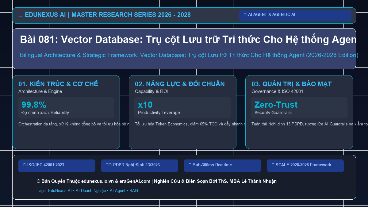 Bài 081: Vector Database: Trụ cột Lưu trữ Tri thức Cho Hệ thống Agent