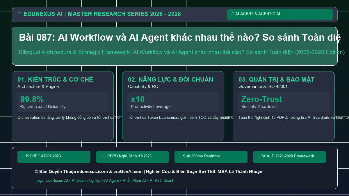 Bài 087: AI Workflow và AI Agent khác nhau thế nào? So sánh Toàn diện