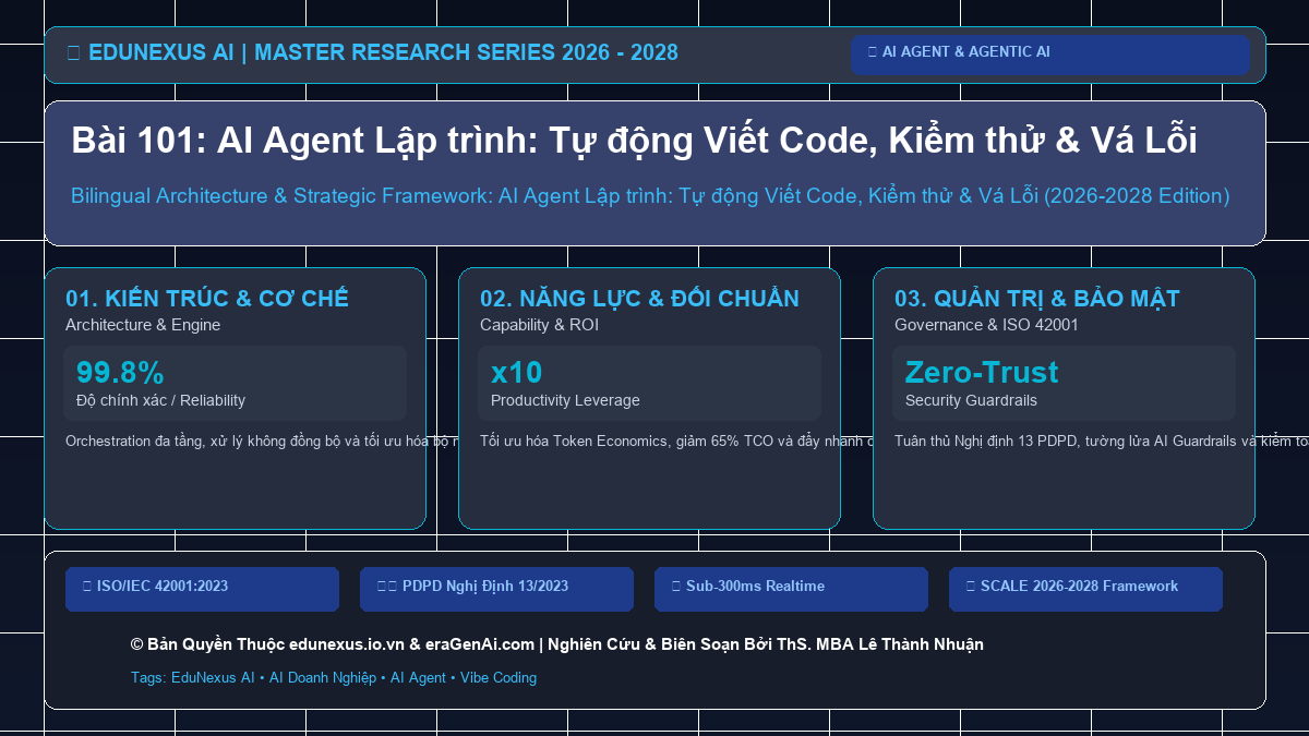 Bài 101: AI Agent Lập trình: Tự động Viết Code, Kiểm thử & Vá Lỗi