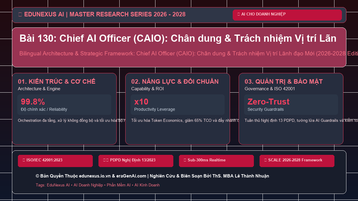 Bài 130: Chief AI Officer (CAIO): Chân dung & Trách nhiệm Vị trí Lãnh đạo Mới