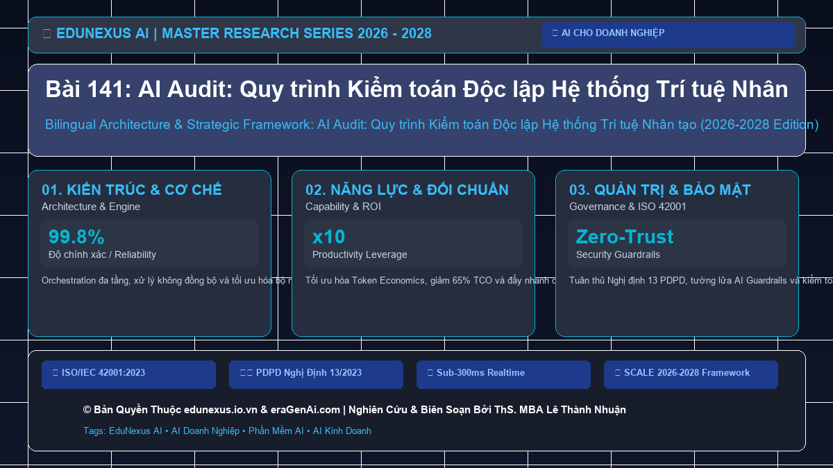 Bài 141: AI Audit: Quy trình Kiểm toán Độc lập Hệ thống Trí tuệ Nhân tạo