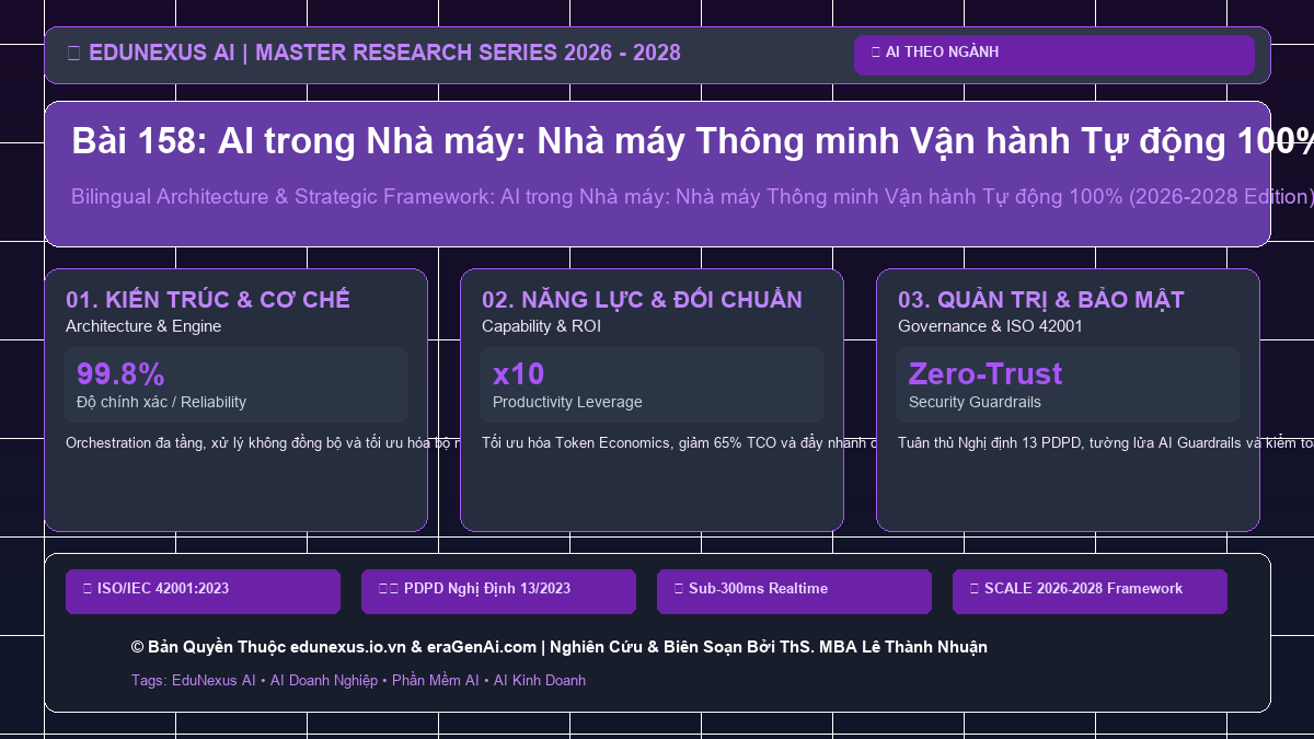 Bài 158: AI trong Nhà máy: Nhà máy Thông minh Vận hành Tự động 100%