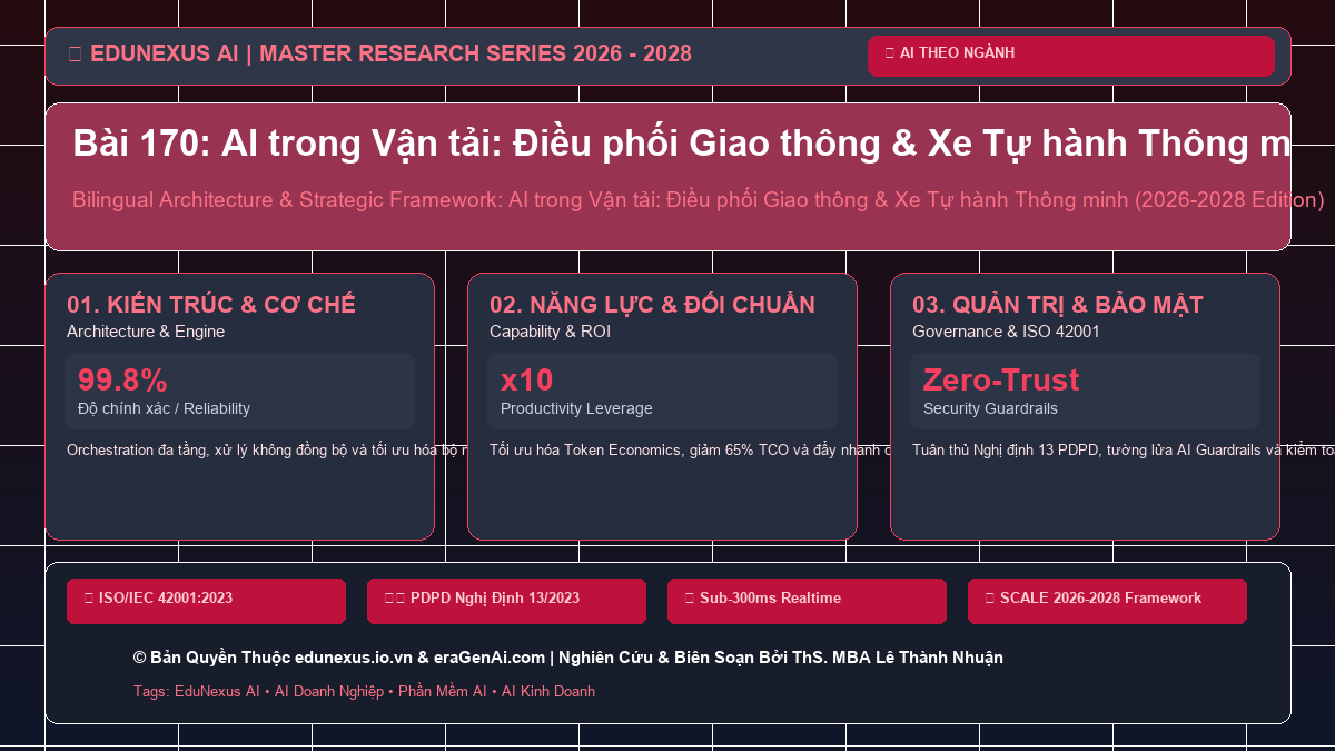 Bài 170: AI trong Vận tải: Điều phối Giao thông & Xe Tự hành Thông minh
