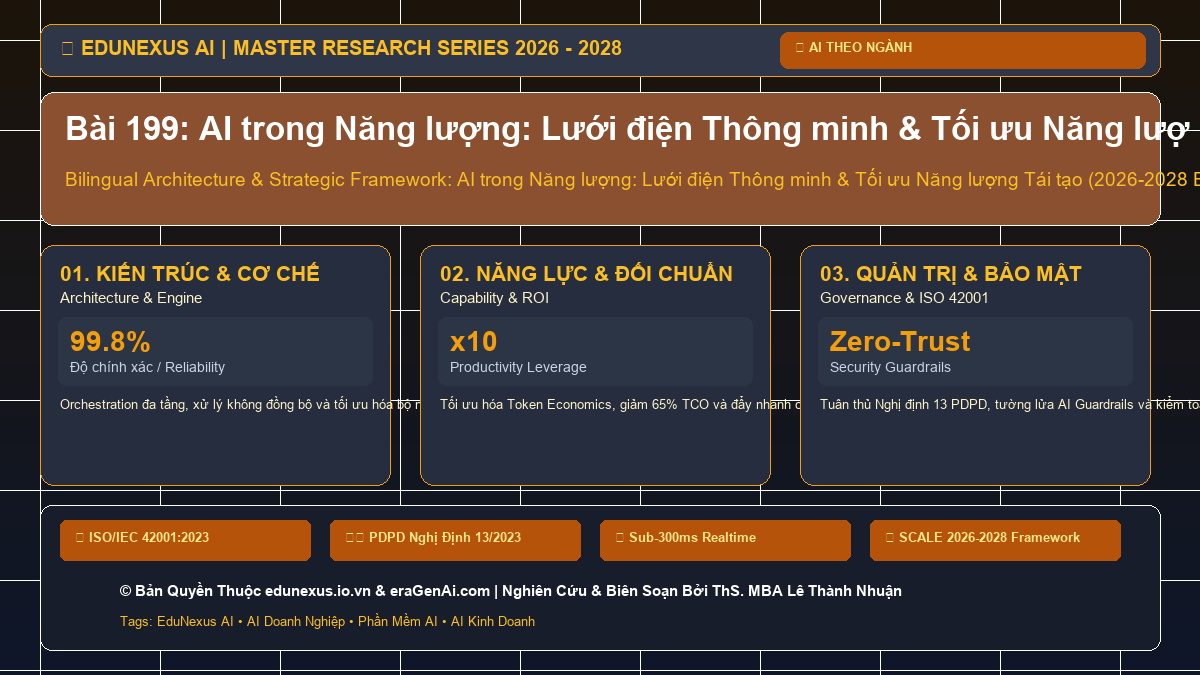Bài 199: AI trong Năng lượng: Lưới điện Thông minh & Tối ưu Năng lượng Tái tạo