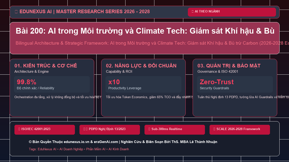 Bài 200: AI trong Môi trường và Climate Tech: Giám sát Khí hậu & Bù trừ Carbon