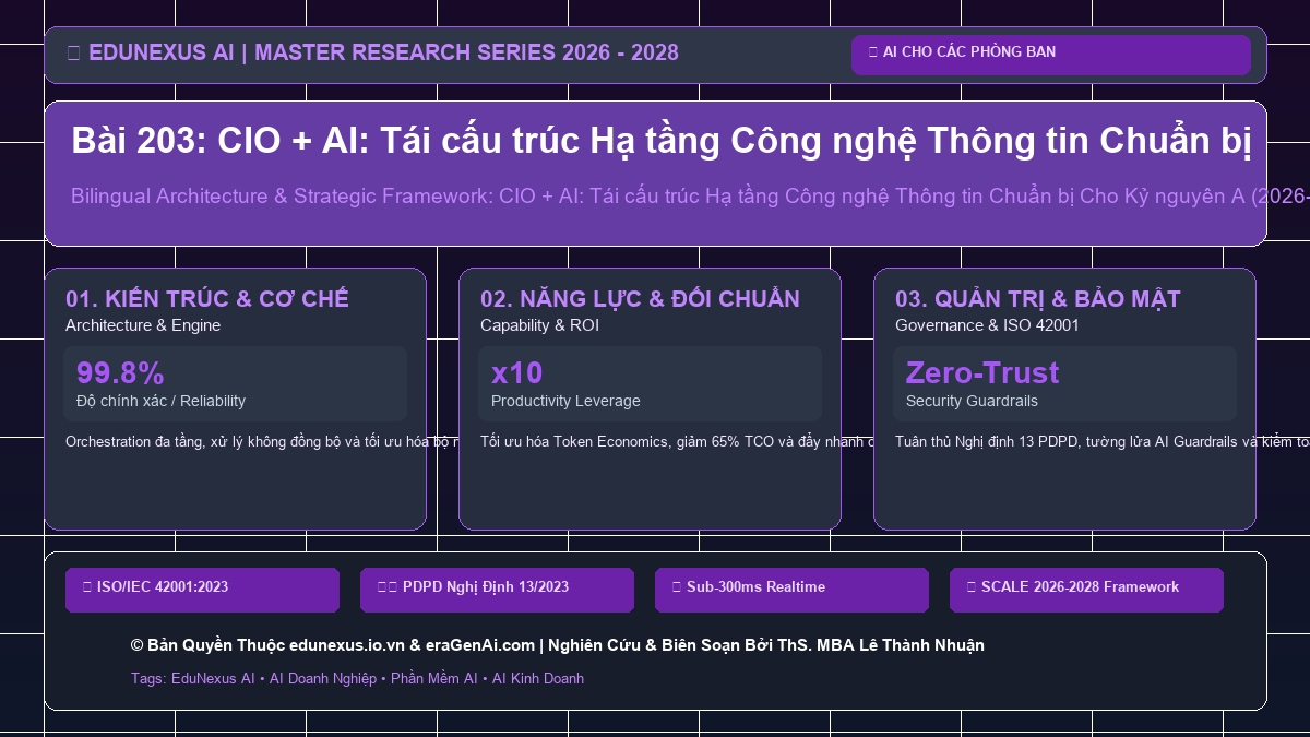 Bài 203: CIO + AI: Tái cấu trúc Hạ tầng Công nghệ Thông tin Chuẩn bị Cho Kỷ nguyên AI