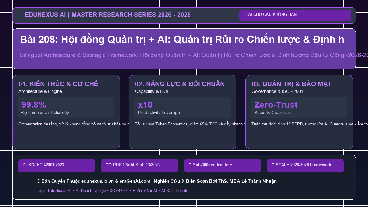 Bài 208: Hội đồng Quản trị + AI: Quản trị Rủi ro Chiến lược & Định hướng Đầu tư Công nghệ