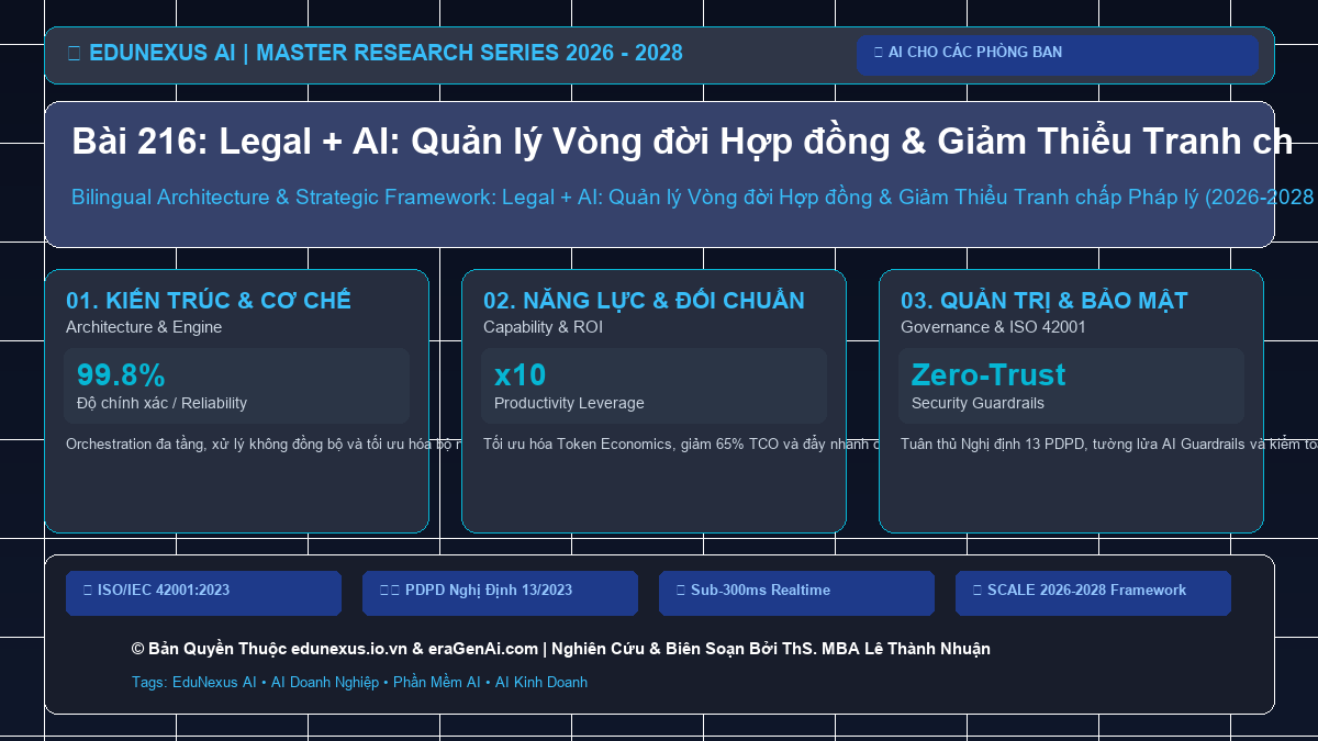 Bài 216: Legal + AI: Quản lý Vòng đời Hợp đồng & Giảm Thiểu Tranh chấp Pháp lý