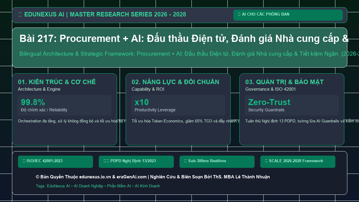 Bài 217: Procurement + AI: Đấu thầu Điện tử, Đánh giá Nhà cung cấp & Tiết kiệm Ngân sách