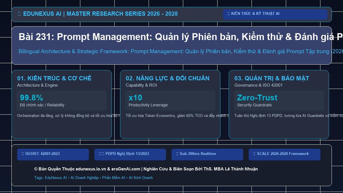 Bài 231: Prompt Management: Quản lý Phiên bản, Kiểm thử & Đánh giá Prompt Tập trung