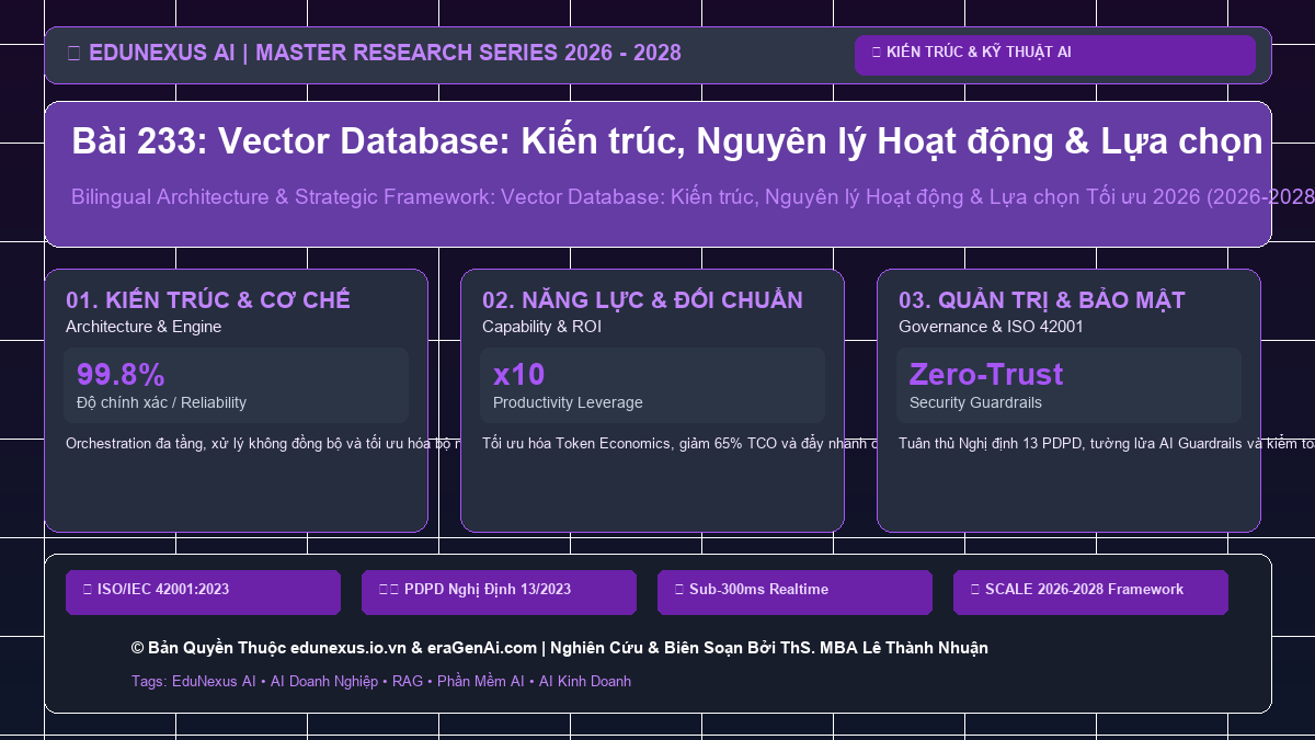 Bài 233: Vector Database: Kiến trúc, Nguyên lý Hoạt động & Lựa chọn Tối ưu 2026