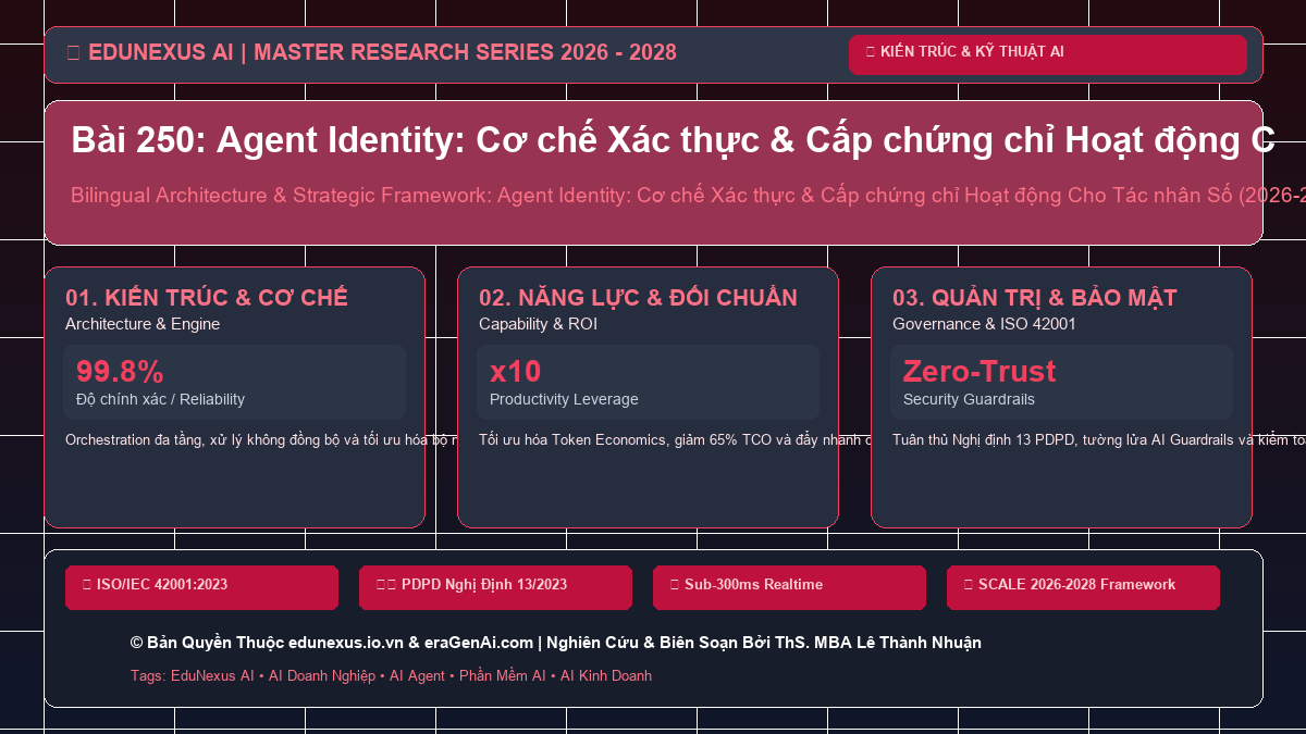Bài 250: Agent Identity: Cơ chế Xác thực & Cấp chứng chỉ Hoạt động Cho Tác nhân Số