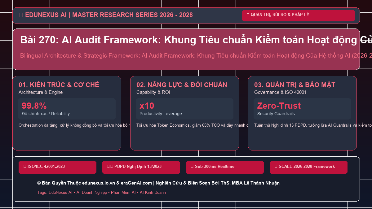 Bài 270: AI Audit Framework: Khung Tiêu chuẩn Kiểm toán Hoạt động Của Hệ thống AI