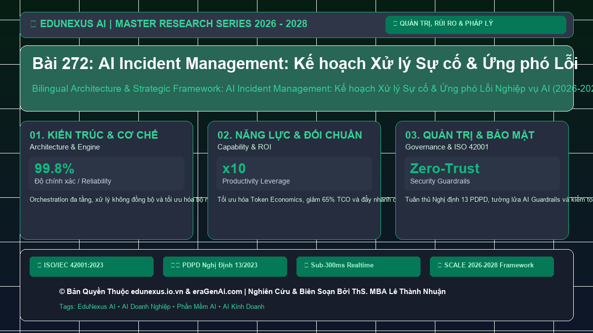 Bài 272: AI Incident Management: Kế hoạch Xử lý Sự cố & Ứng phó Lỗi Nghiệp vụ AI