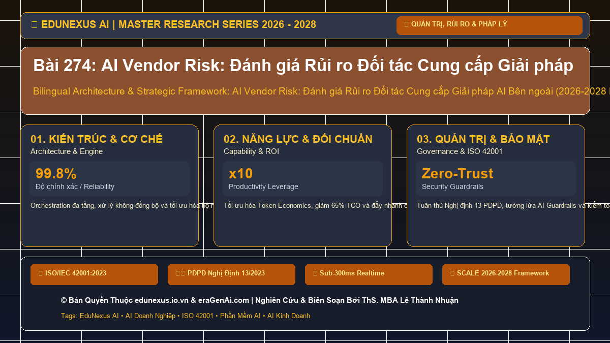 Bài 274: AI Vendor Risk: Đánh giá Rủi ro Đối tác Cung cấp Giải pháp AI Bên ngoài