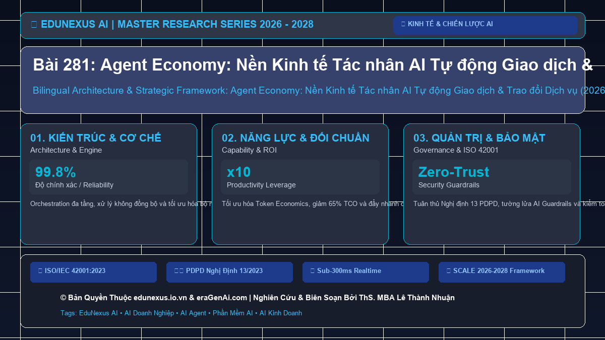 Bài 281: Agent Economy: Nền Kinh tế Tác nhân AI Tự động Giao dịch & Trao đổi Dịch vụ
