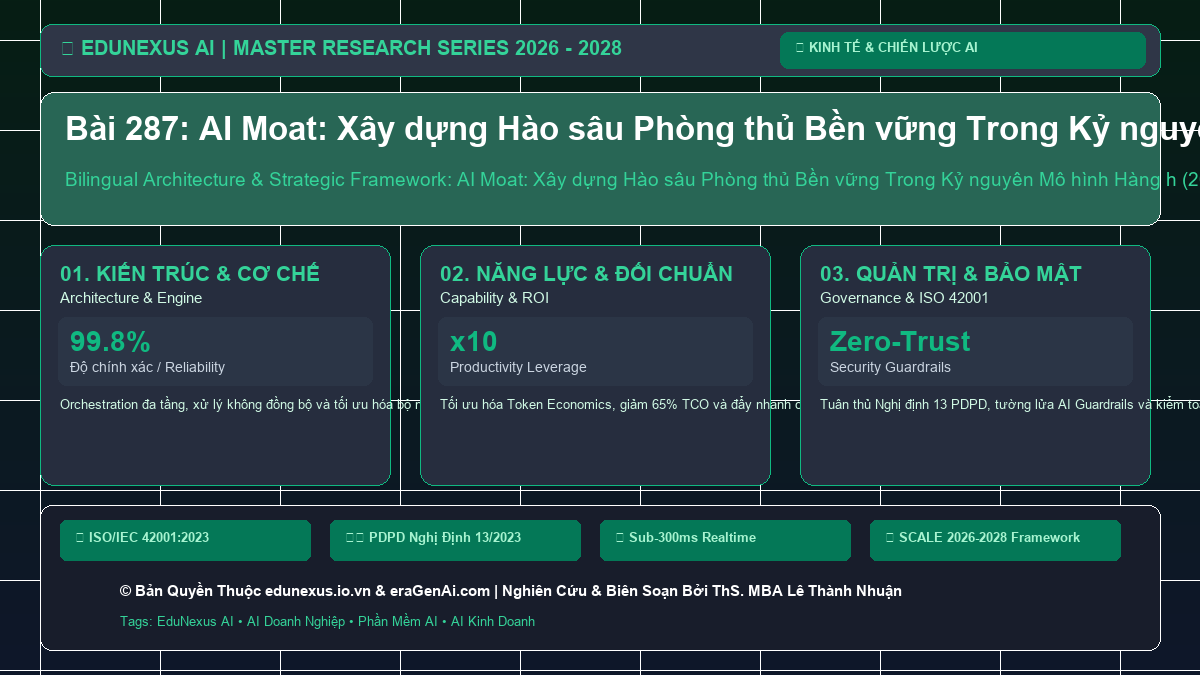 Bài 287: AI Moat: Xây dựng Hào sâu Phòng thủ Bền vững Trong Kỷ nguyên Mô hình Hàng hóa Hóa