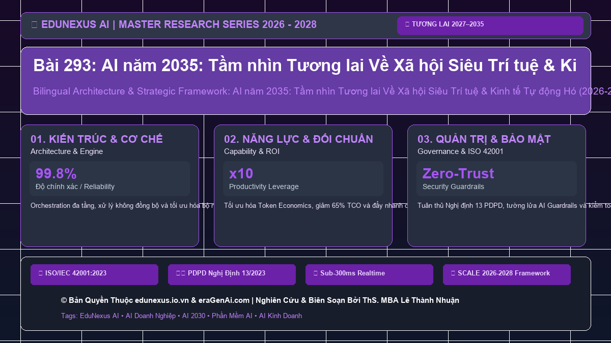Bài 293: AI năm 2035: Tầm nhìn Tương lai Về Xã hội Siêu Trí tuệ & Kinh tế Tự động Hóa