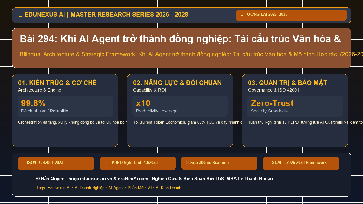 Bài 294: Khi AI Agent trở thành đồng nghiệp: Tái cấu trúc Văn hóa & Mô hình Hợp tác Doanh nghiệp