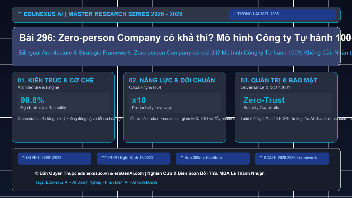 Bài 296: Zero-person Company có khả thi? Mô hình Công ty Tự hành 100% Không Cần Nhân sự