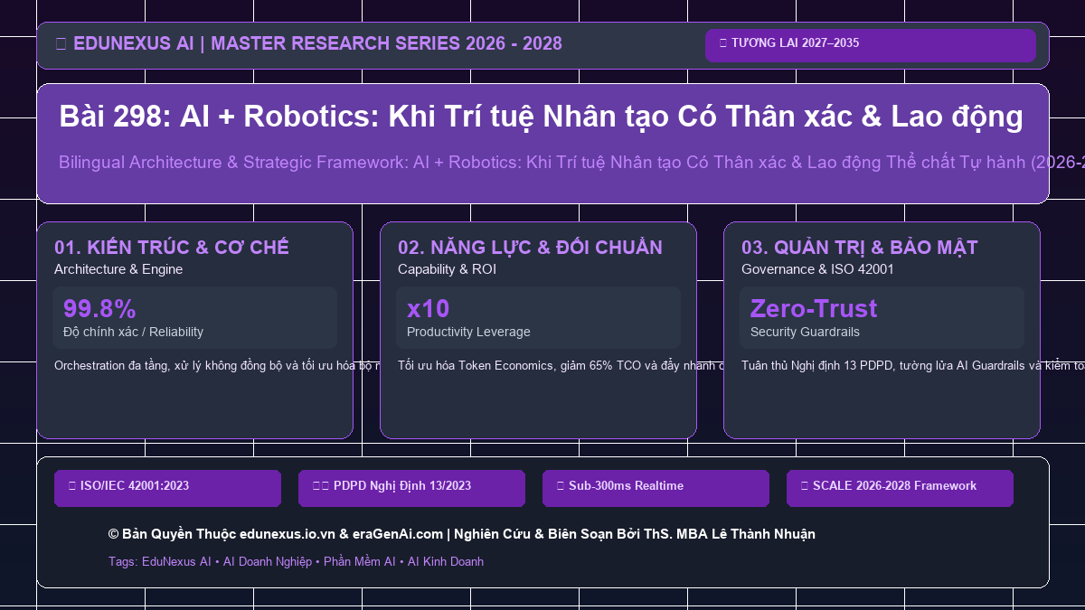 Bài 298: AI + Robotics: Khi Trí tuệ Nhân tạo Có Thân xác & Lao động Thể chất Tự hành