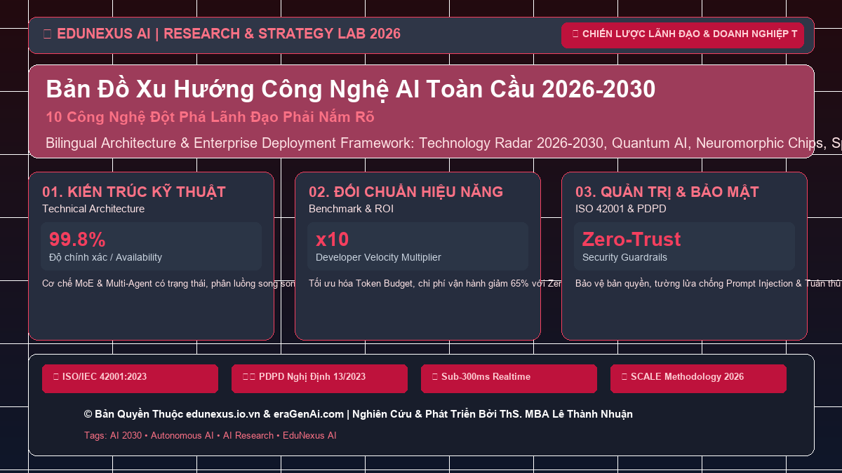 Bản Đồ Xu Hướng Công Nghệ AI Toàn Cầu 2026-2030: 10 Công Nghệ Đột Phá Lãnh Đạo Phải Nắm Rõ