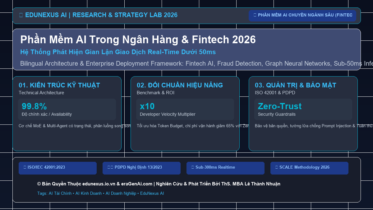 Phần Mềm AI Trong Ngân Hàng & Fintech 2026: Hệ Thống Phát Hiện Gian Lận Giao Dịch Real-Time Dưới 50ms