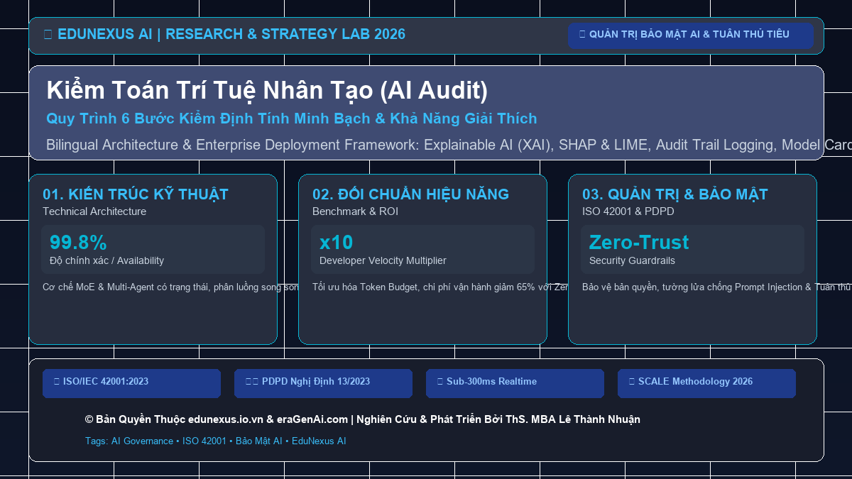 Kiểm Toán Trí Tuệ Nhân Tạo (AI Audit): Quy Trình 6 Bước Kiểm Định Tính Minh Bạch & Khả Năng Giải Thích