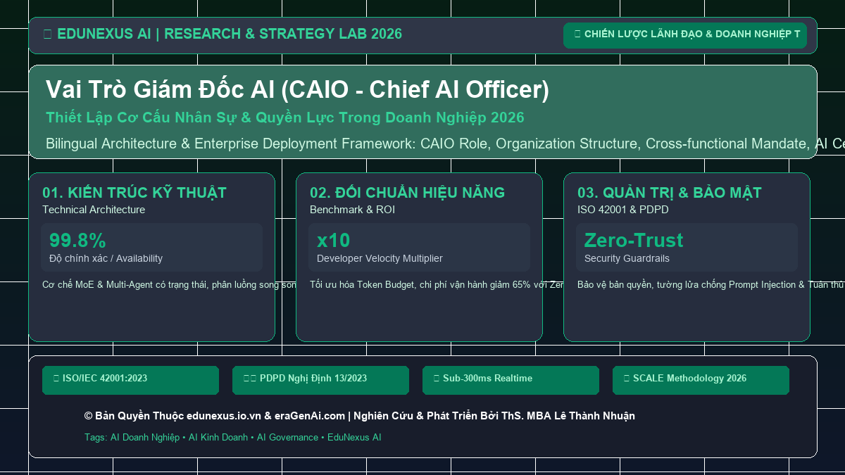 Vai Trò Giám Đốc AI (CAIO – Chief AI Officer): Thiết Lập Cơ Cấu Nhân Sự & Quyền Lực Trong Doanh Nghiệp 2026