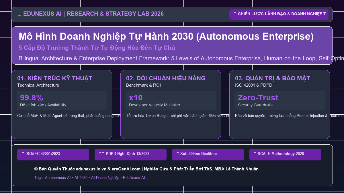Mô Hình Doanh Nghiệp Tự Hành 2030 (Autonomous Enterprise): 5 Cấp Độ Trưởng Thành Từ Tự Động Hóa Đến Tự Chủ