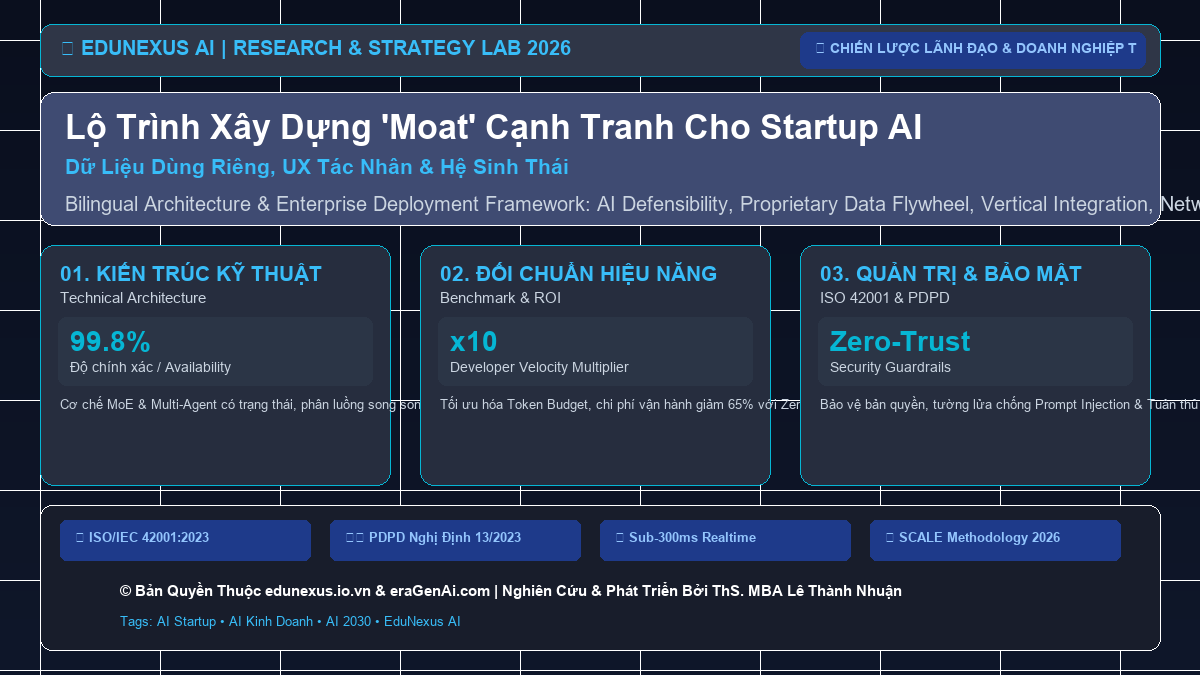 Lộ Trình Xây Dựng ‘Moat’ Cạnh Tranh Cho Startup AI: Dữ Liệu Dùng Riêng, UX Tác Nhân & Hệ Sinh Thái