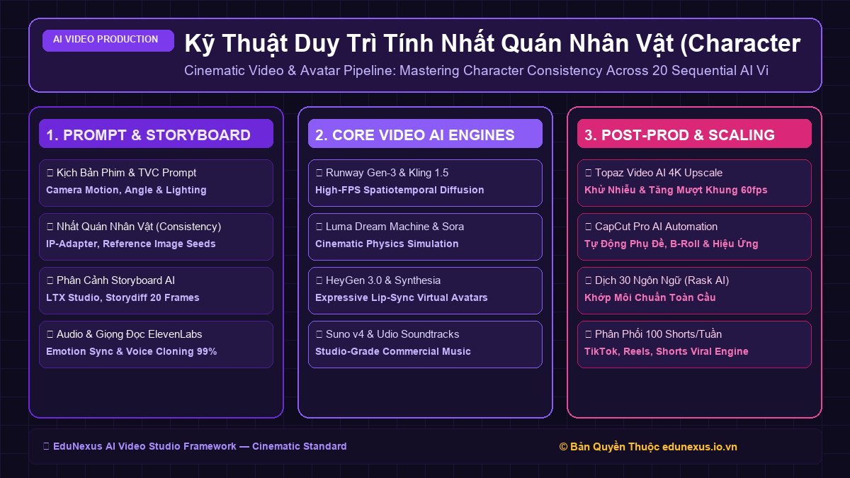 Kỹ Thuật Duy Trì Tính Nhất Quán Nhân Vật (Character Consistency) Qua 20 Phân Cảnh Video Bằng AI