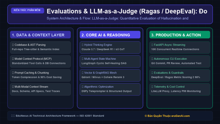 Evaluations & LLM-as-a-Judge (Ragas / DeepEval): Đo Lường Định Lượng Độ Tin Cậy & Ảo Giác Của Hệ Thống AI
