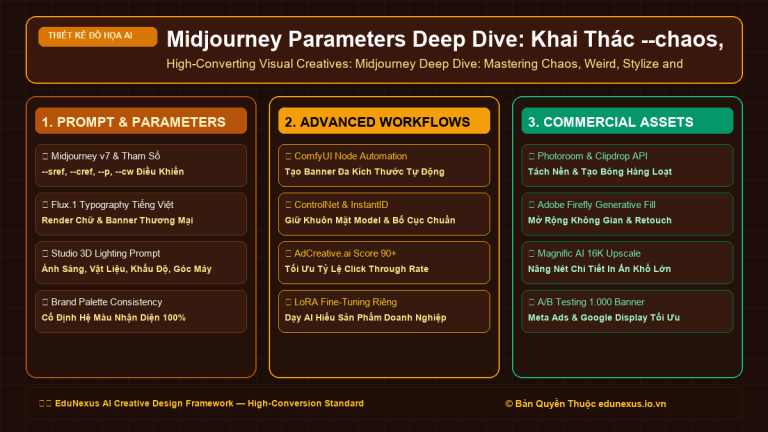 Midjourney Parameters Deep Dive: Khai Thác –chaos, –weird, –stylize, –tile Tạo Họa Tiết Độc Bản