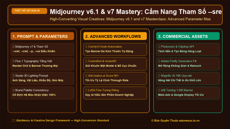 Midjourney v6.1 & v7 Mastery: Cẩm Nang Tham Số –sref, –cref, –p, –cw Điều Khiển Phong Cách & Nhân Vật