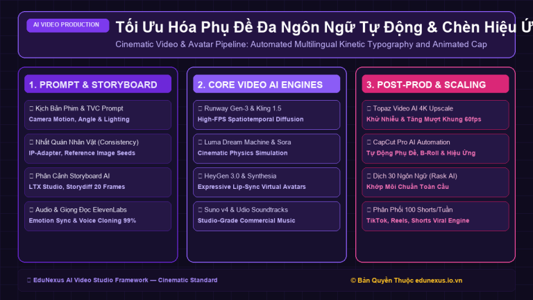 Tối Ưu Hóa Phụ Đề Đa Ngôn Ngữ Tự Động & Chèn Hiệu Ứng Chữ Động (Kinetic Typography) Hút Người Xem