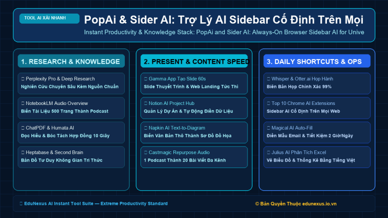 PopAi & Sider AI: Trợ Lý AI Sidebar Cố Định Trên Mọi Trang Web Giải Quyết Mọi Tác Vụ Tức Thì