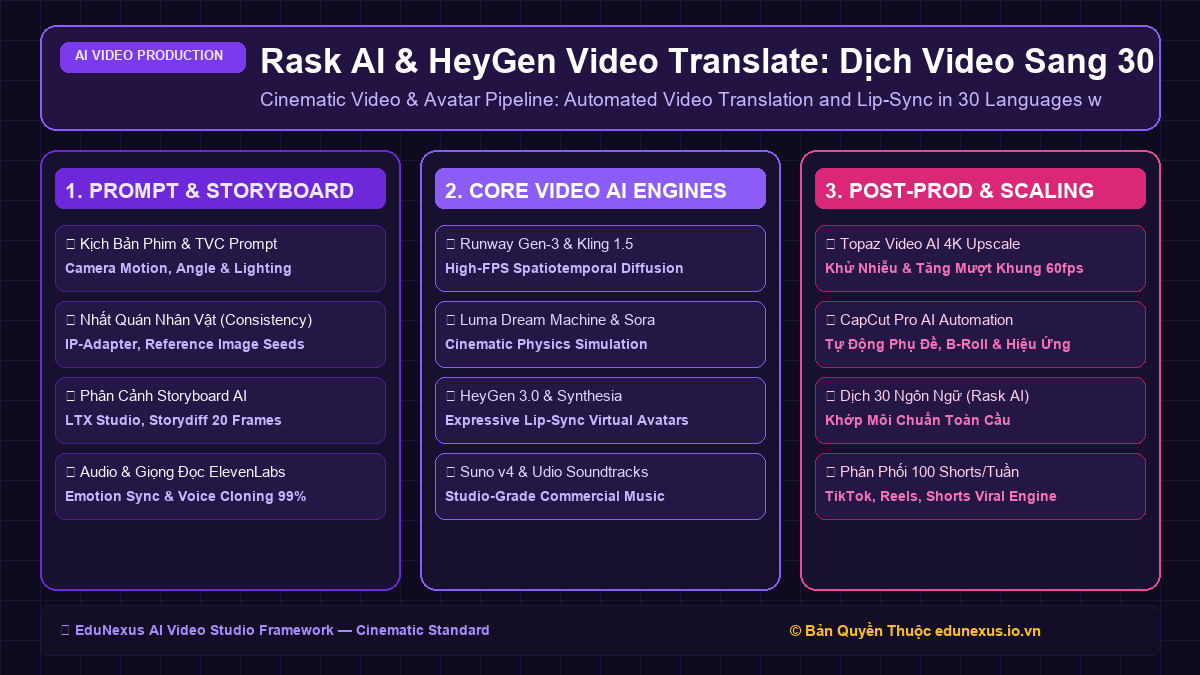 Rask AI & HeyGen Video Translate: Dịch Video Sang 30 Ngôn Ngữ Giữ Nguyên Giọng Gốc & Khớp Môi Chuẩn Xác