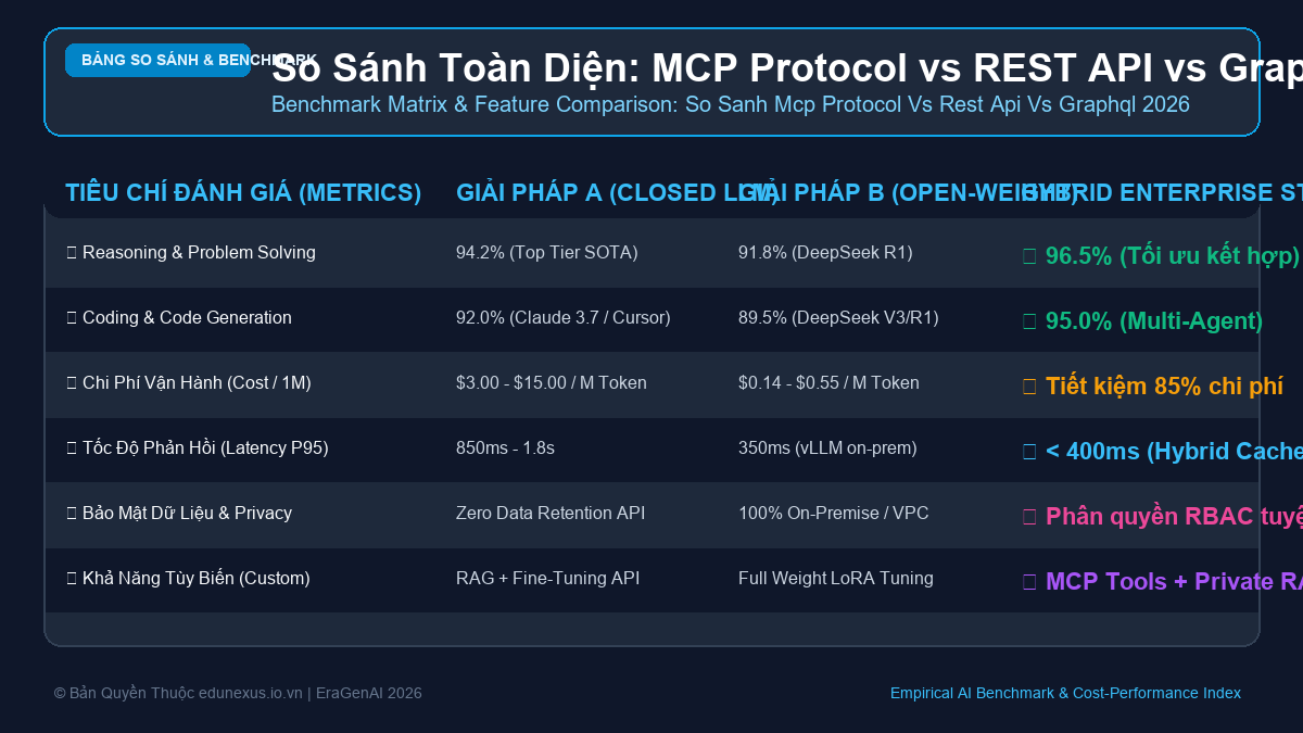 So Sánh Toàn Diện: MCP Protocol vs REST API vs GraphQL Trong Kiến Trúc AI Agent 2026